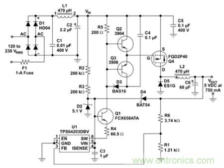 低壓降壓IC實現(xiàn)了簡單、經(jīng)濟的偏置電源