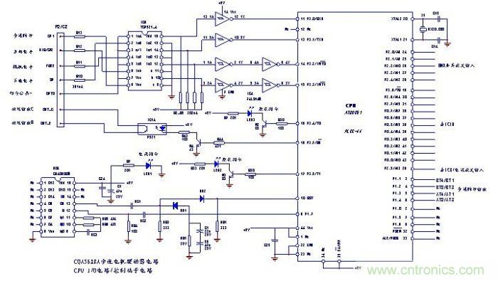 圖4：CPU（單片機(jī)）電路和控制端子內(nèi)電路圖