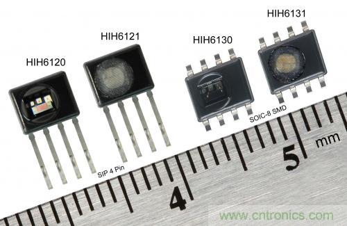 圖2：霍尼韋爾HumidIcon數(shù)字式溫濕度傳感器在單一小型封裝內(nèi)集成兩大功能，能在2.3Vdc低電壓下運(yùn)行