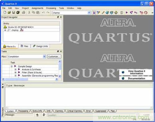 圖14.Quartus II 主應用窗口