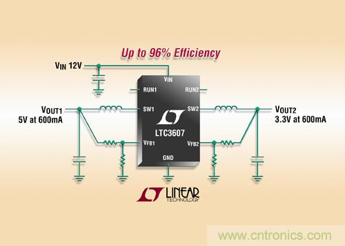 照片說明：15V、雙輸出 600mA 單片同步降壓型穩(wěn)壓器