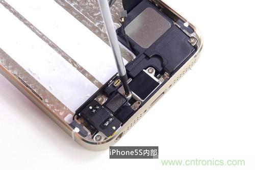 土豪金iPhone 5S拆解：內(nèi)部結(jié)構(gòu)升級，維修難度增加