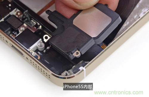 土豪金iPhone 5S拆解：內(nèi)部結(jié)構(gòu)升級，維修難度增加