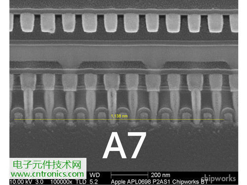 iPhone 5S芯片級拆解，顯微鏡下的A7處理器揭秘