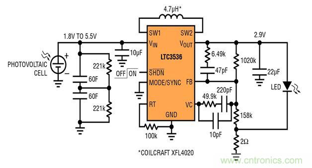 一款由太陽能供電的節(jié)能型LED驅(qū)動器電路設計