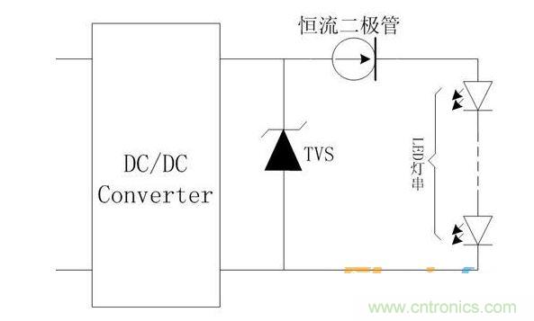 LED直流驅(qū)動(dòng)電路防護(hù)示意圖