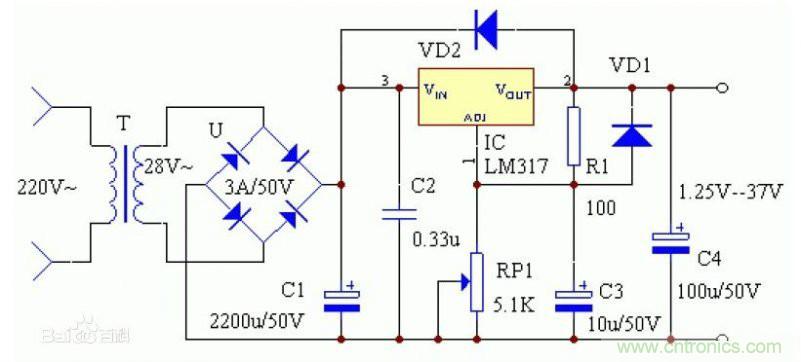 網(wǎng)友分享：DIY一個LM317 可調穩(wěn)壓電源