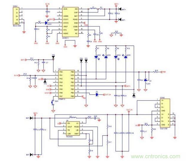 移動(dòng)電源電路。