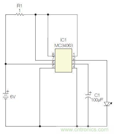 圖1：閃光燈標(biāo)電路圖。