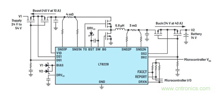 簡化雙電池電源系統(tǒng)，48 V/12 V汽車應用指日可待