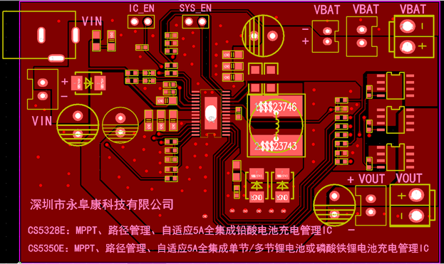 CS5350/CS5328 太陽能板供電鉛酸蓄電池、磷酸鐵鋰電池、鋰電池充電管理IC系列